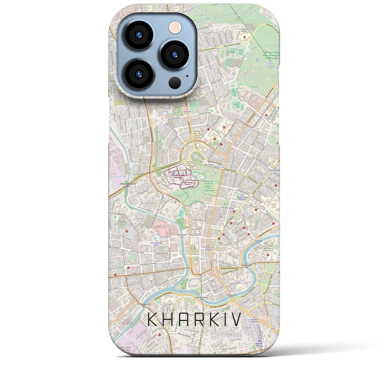 【ハルキウ】地図柄iPhoneケース（バックカバータイプ・ナチュラル）iPhone 13 Pro Max 用
