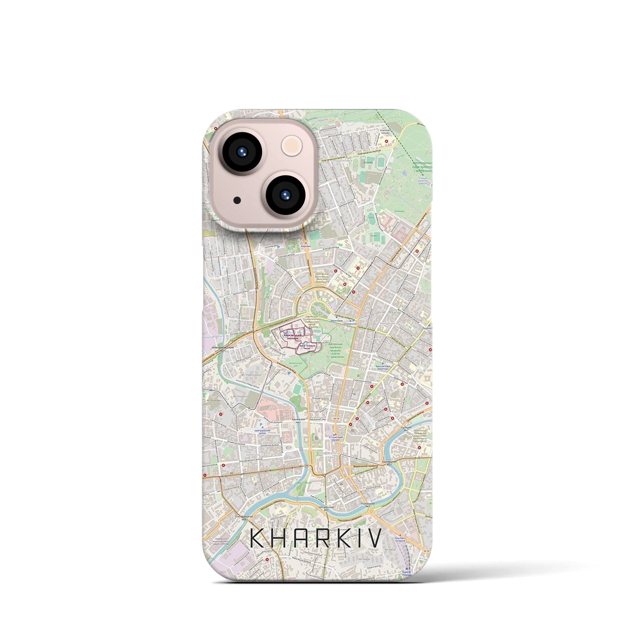 【ハルキウ】地図柄iPhoneケース（バックカバータイプ・ナチュラル）iPhone 13 mini 用