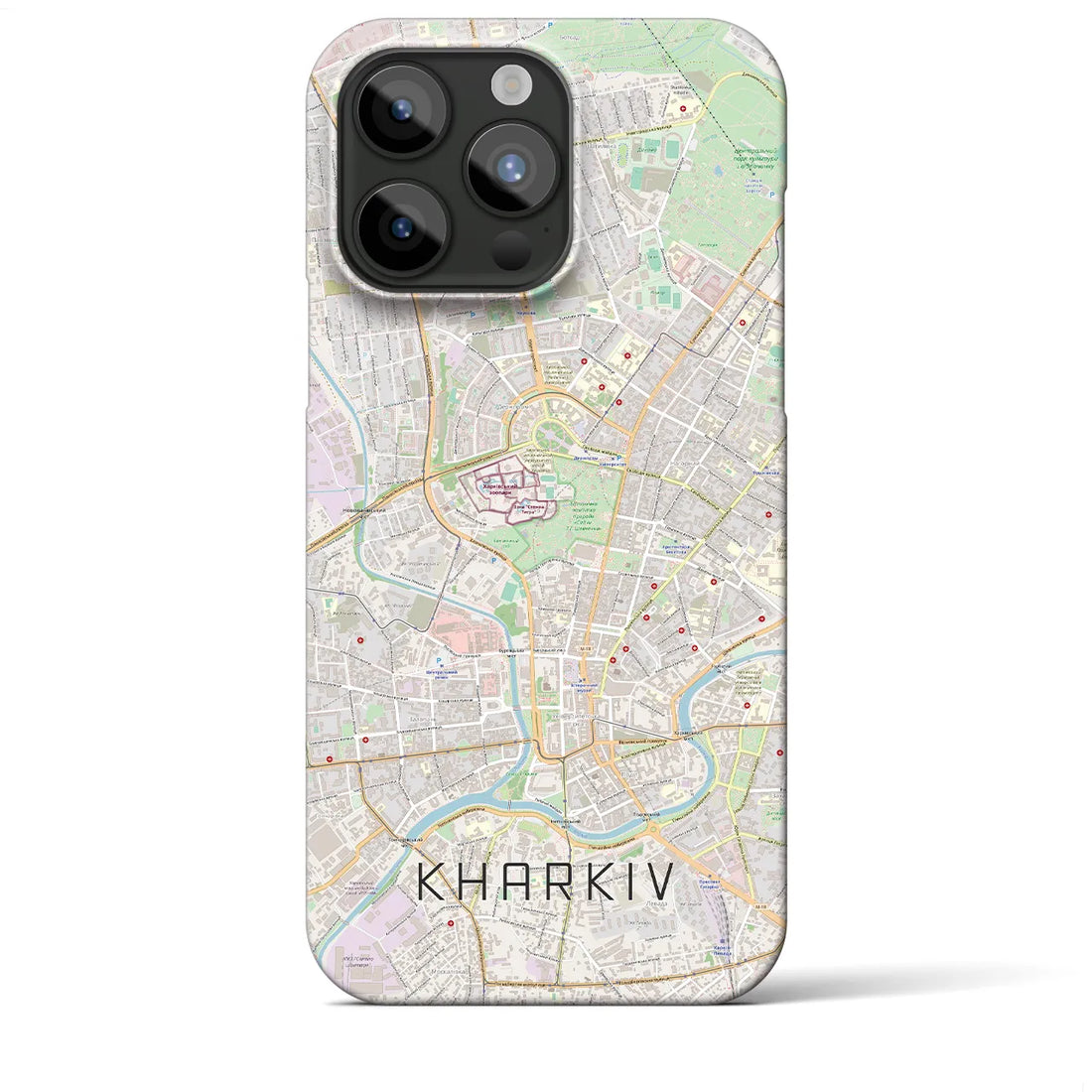 【ハルキウ】地図柄iPhoneケース（バックカバータイプ・ナチュラル）iPhone 15 Pro Max 用
