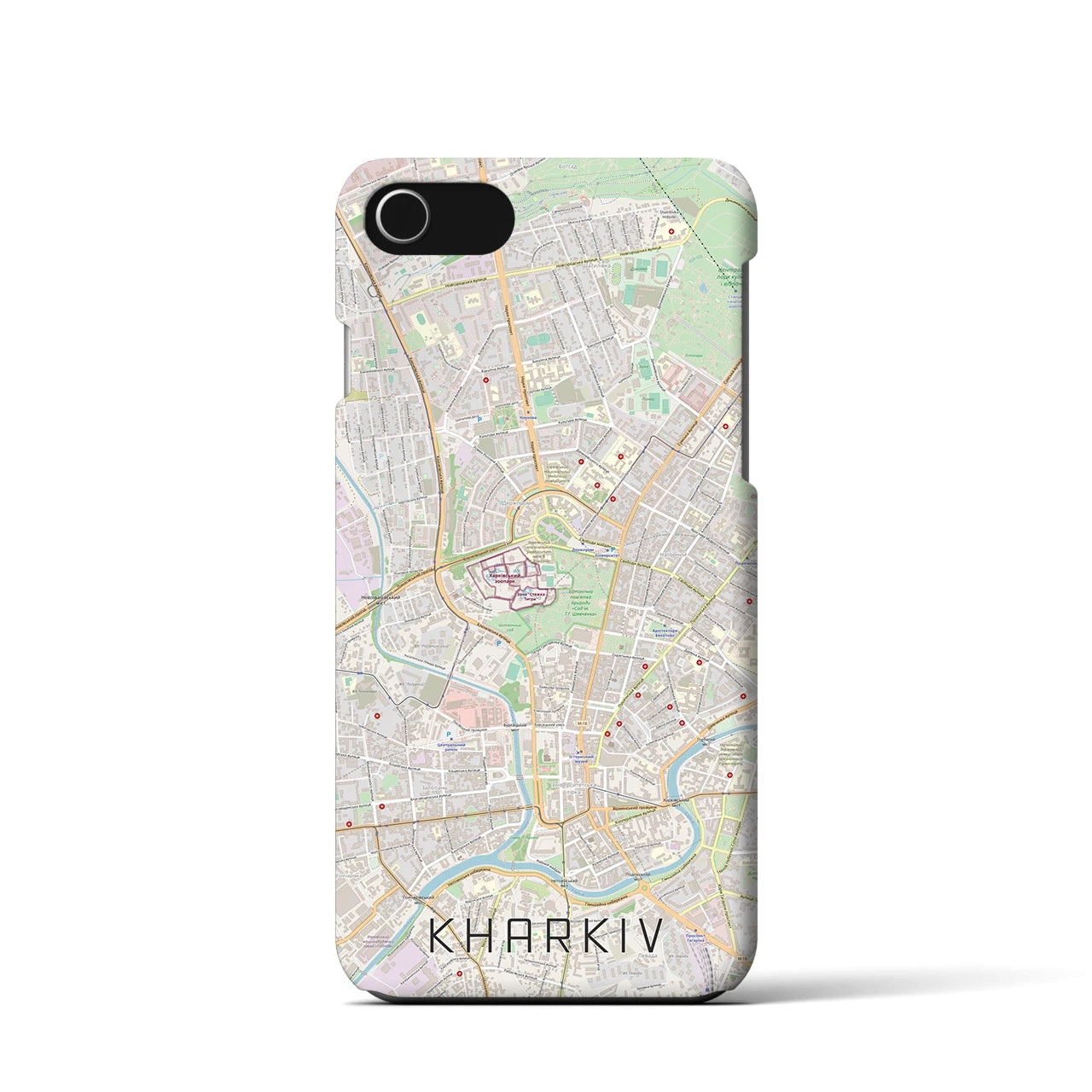 【ハルキウ】地図柄iPhoneケース（バックカバータイプ・ナチュラル）iPhone SE（第3 / 第2世代） / 8 / 7 / 6s / 6 用