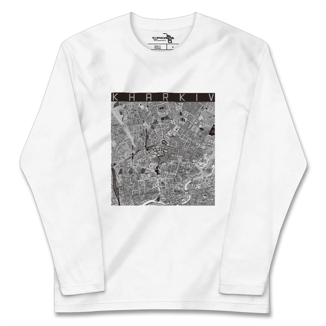 【ハルキウ(ウクライナ)】地図柄ロングスリーブTシャツ