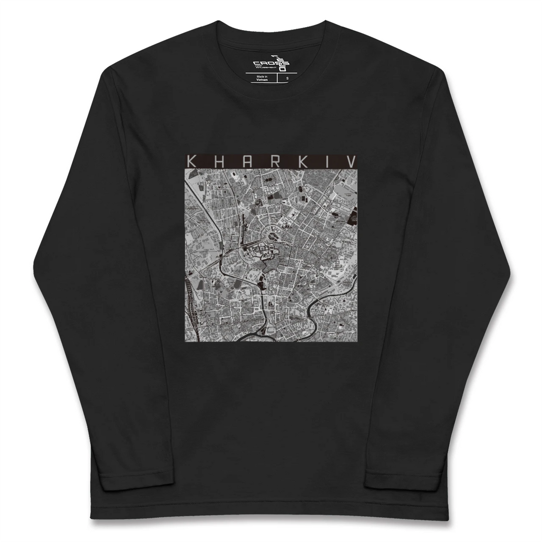 【ハルキウ(ウクライナ)】地図柄ロングスリーブTシャツ