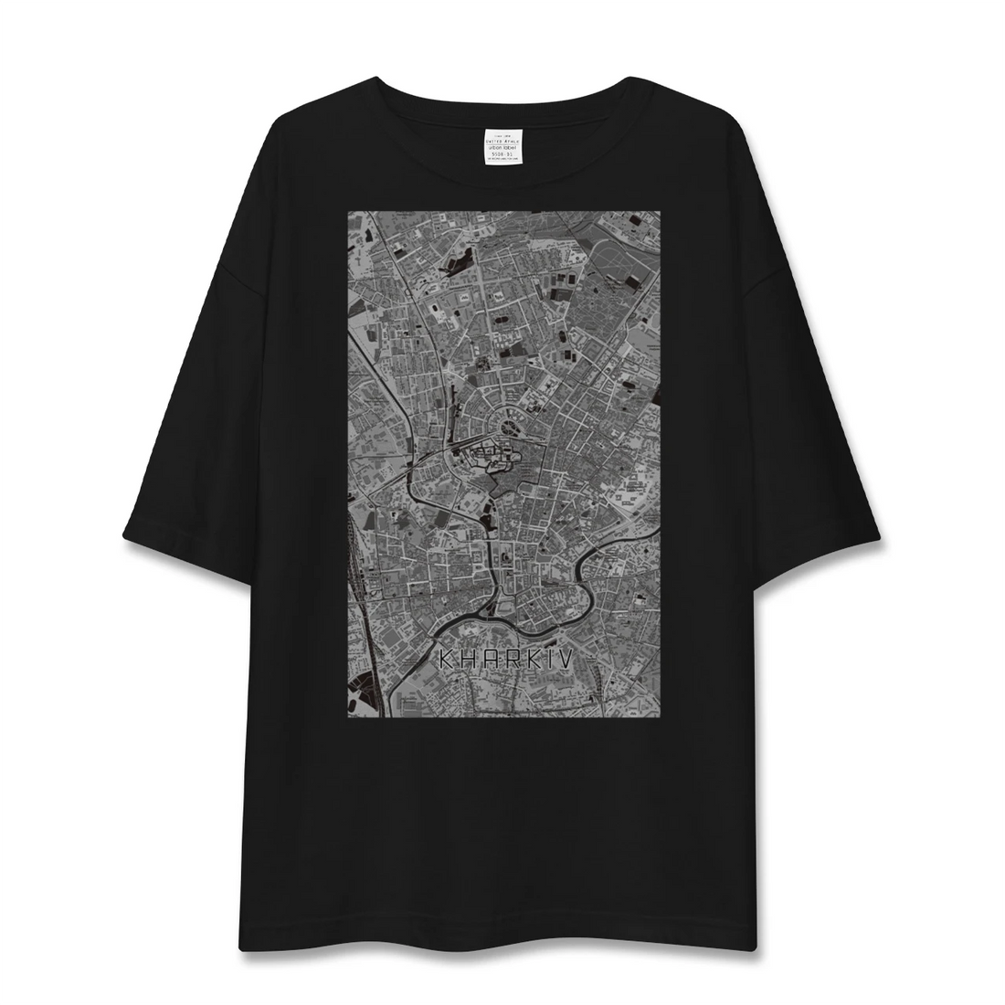 【ハルキウ（ウクライナ）】地図柄ビッグシルエットTシャツ