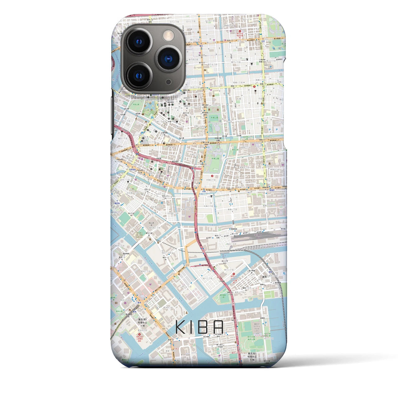 【木場】地図柄iPhoneケース（バックカバータイプ・ナチュラル）iPhone 11 Pro Max 用