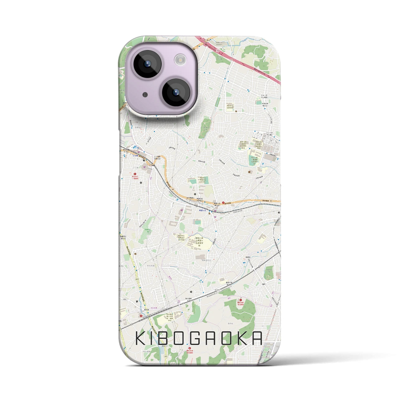 【希望ヶ丘】地図柄iPhoneケース（バックカバータイプ・ナチュラル）iPhone 14 用