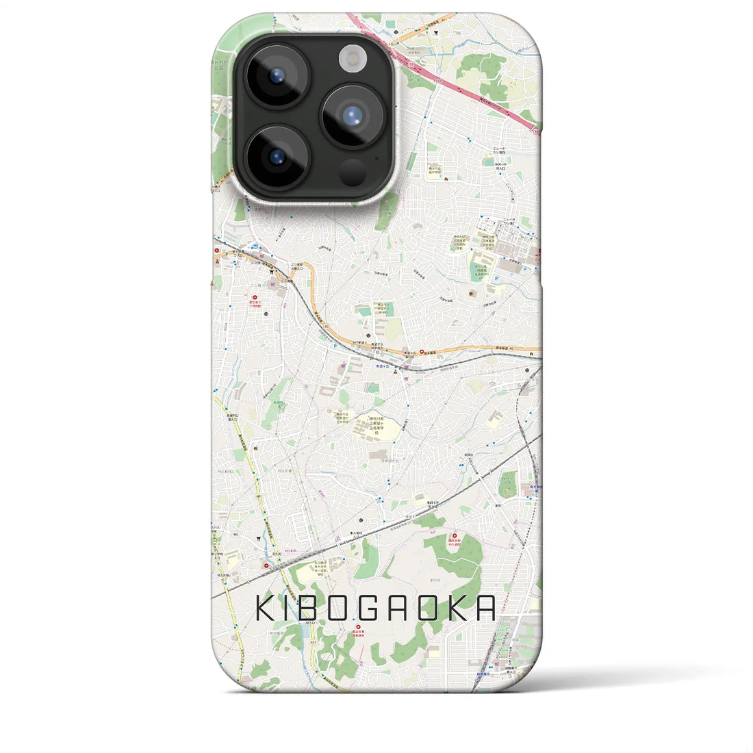 【希望ヶ丘】地図柄iPhoneケース（バックカバータイプ・ナチュラル）iPhone 15 Pro Max 用