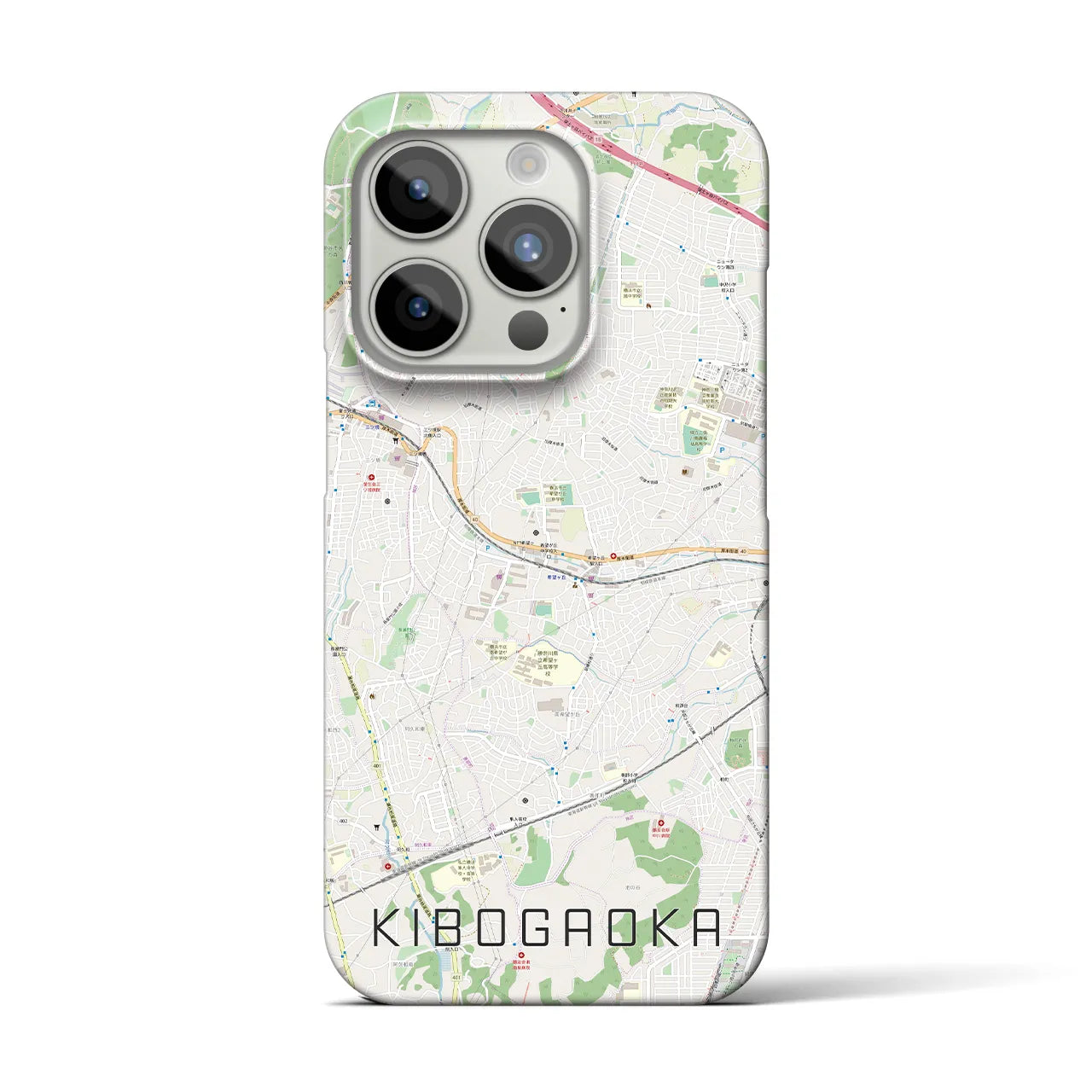【希望ヶ丘】地図柄iPhoneケース（バックカバータイプ・ナチュラル）iPhone 15 Pro 用