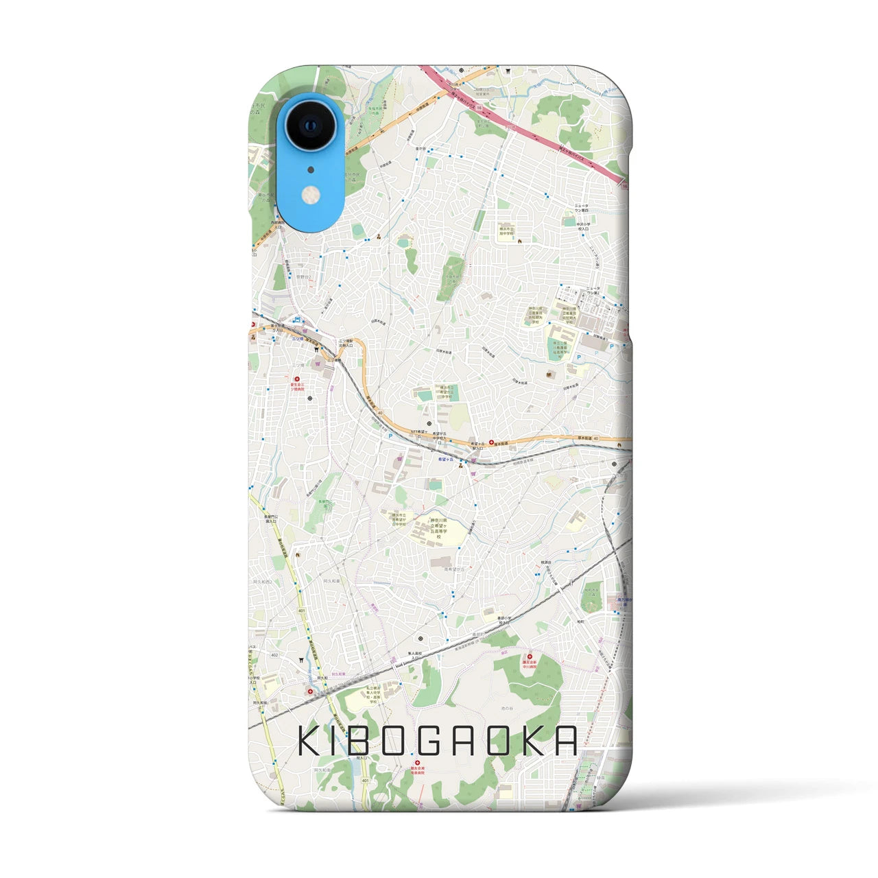 【希望ヶ丘】地図柄iPhoneケース（バックカバータイプ・ナチュラル）iPhone XR 用