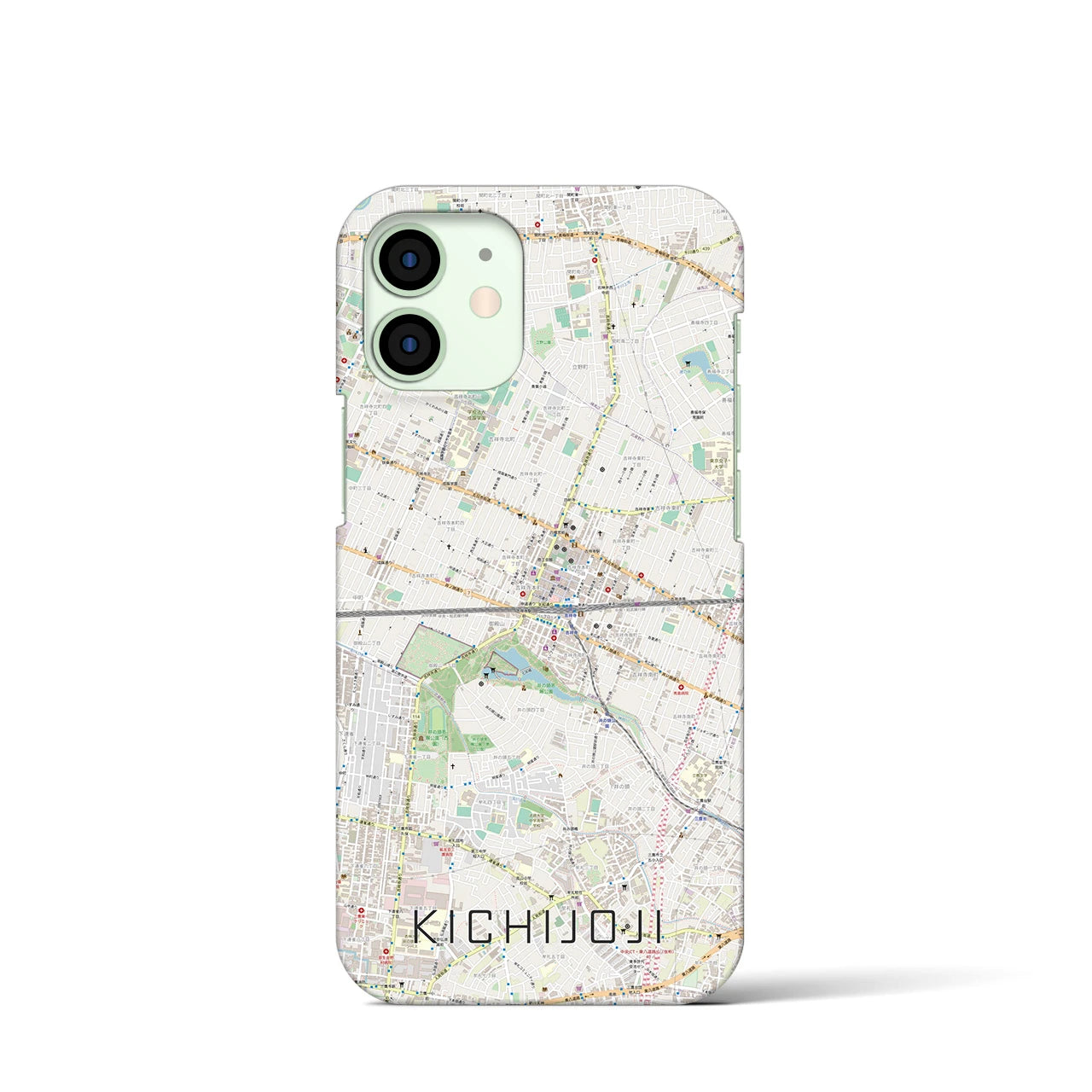 【吉祥寺2】地図柄iPhoneケース（バックカバータイプ・ナチュラル）iPhone 12 mini 用