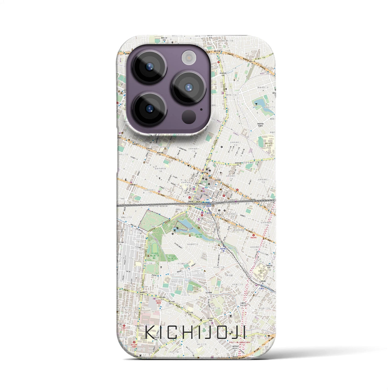 【吉祥寺2】地図柄iPhoneケース（バックカバータイプ・ナチュラル）iPhone 14 Pro 用