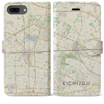 【吉祥寺2（東京都）】地図柄iPhoneケース（手帳タイプ）ナチュラル・iPhone 8Plus /7Plus / 6sPlus / 6Plus 用