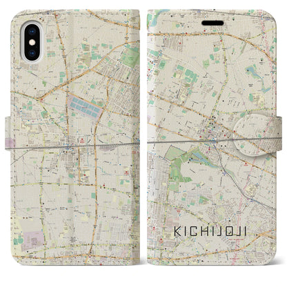 【吉祥寺2（東京都）】地図柄iPhoneケース（手帳タイプ）ナチュラル・iPhone XS Max 用
