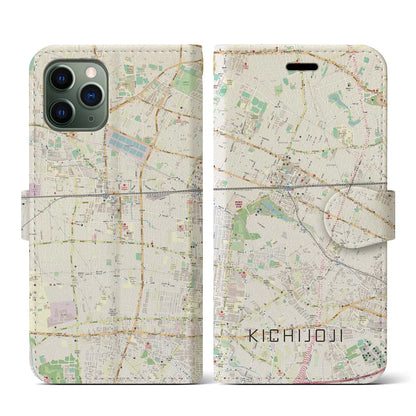 【吉祥寺（東京都）】地図柄iPhoneケース（手帳タイプ）ナチュラル・iPhone 11 Pro 用