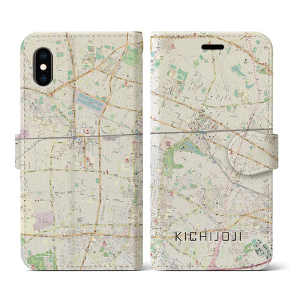 【吉祥寺（東京都）】地図柄iPhoneケース（手帳タイプ）ナチュラル・iPhone XS / X 用
