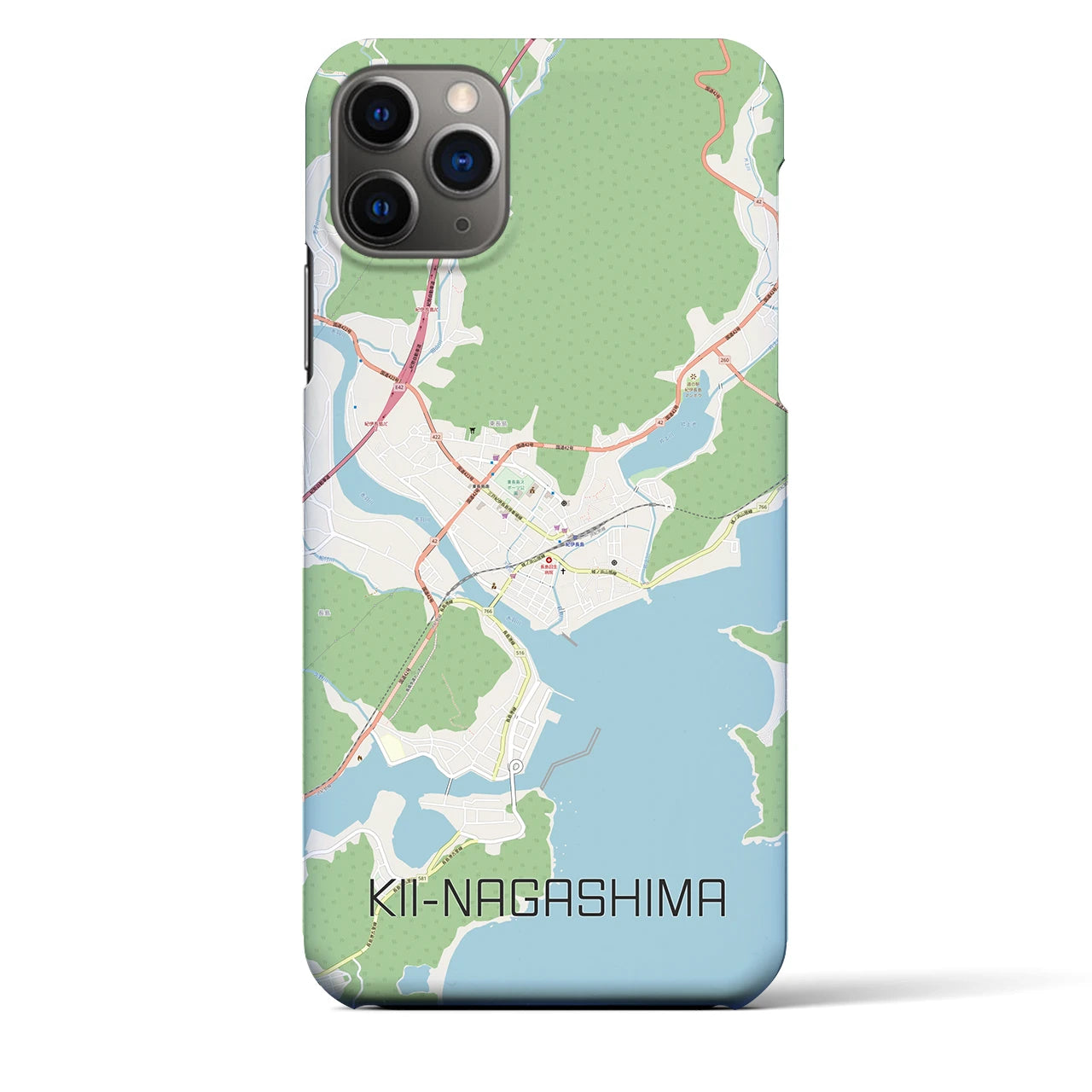【紀伊長島】地図柄iPhoneケース（バックカバータイプ・ナチュラル）iPhone 11 Pro Max 用