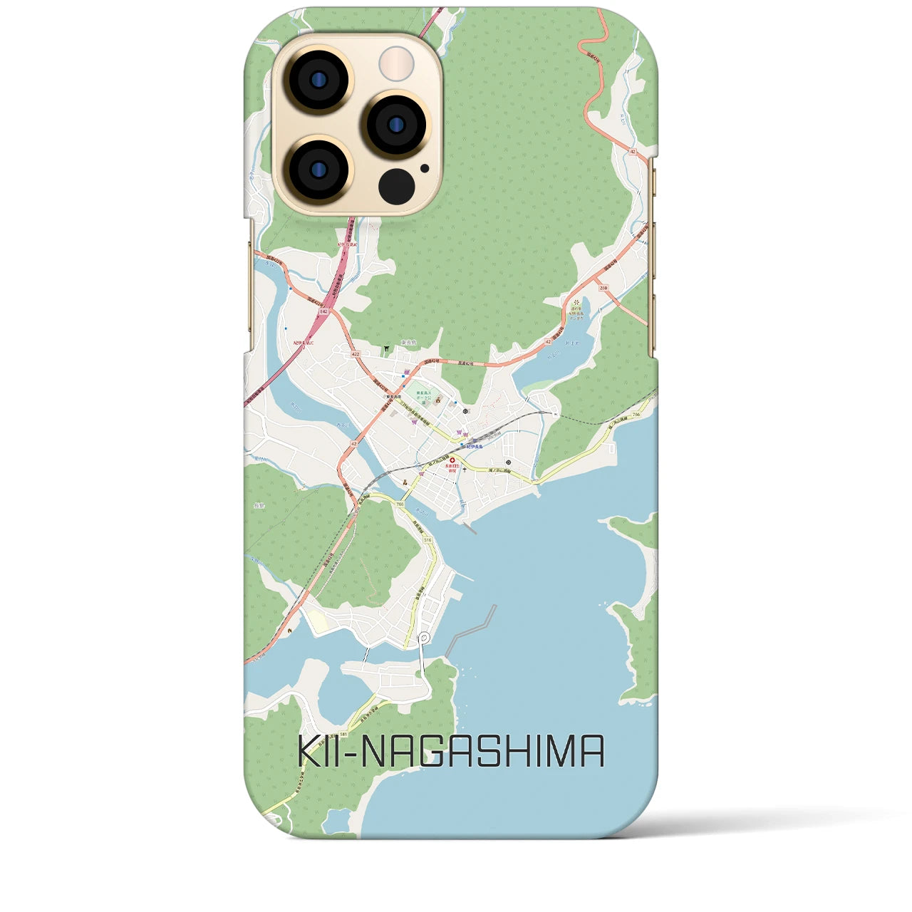 【紀伊長島】地図柄iPhoneケース（バックカバータイプ・ナチュラル）iPhone 12 Pro Max 用