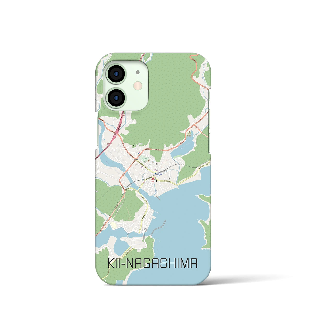 【紀伊長島】地図柄iPhoneケース（バックカバータイプ・ナチュラル）iPhone 12 mini 用