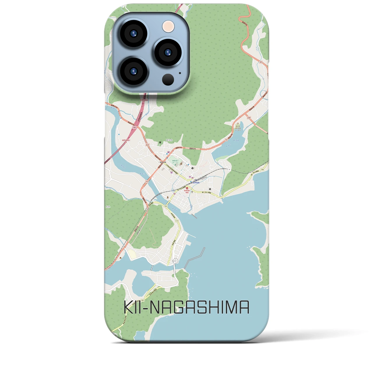 【紀伊長島】地図柄iPhoneケース（バックカバータイプ・ナチュラル）iPhone 13 Pro Max 用