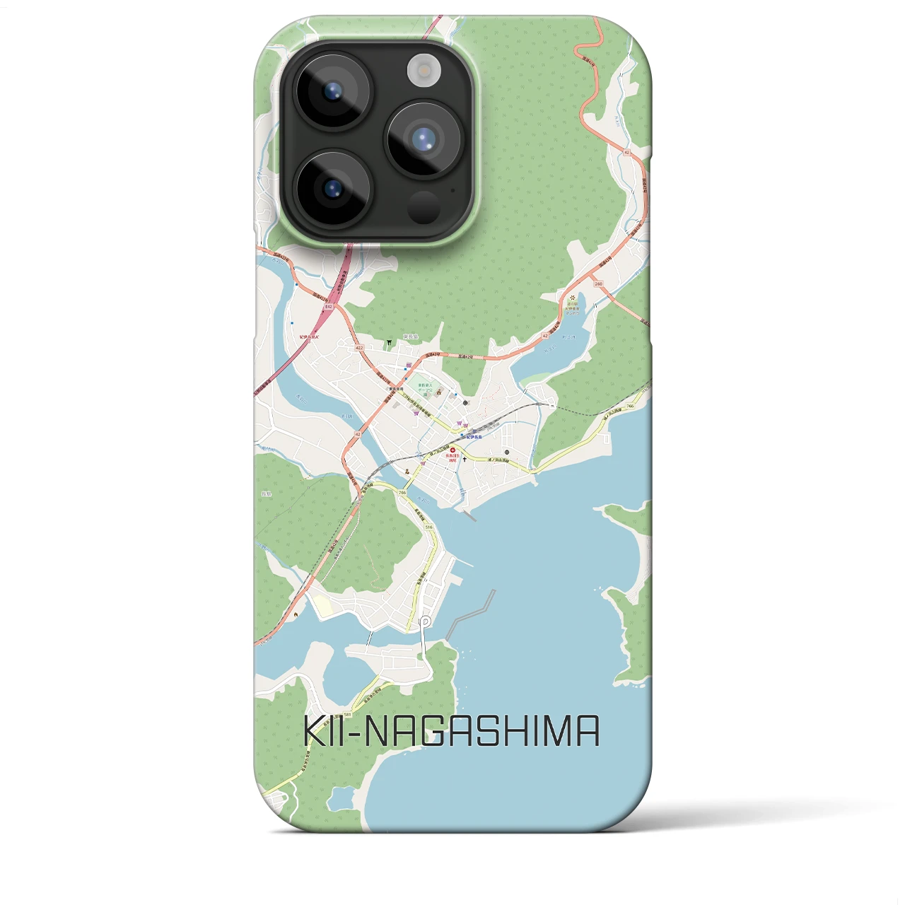 【紀伊長島】地図柄iPhoneケース（バックカバータイプ・ナチュラル）iPhone 15 Pro Max 用