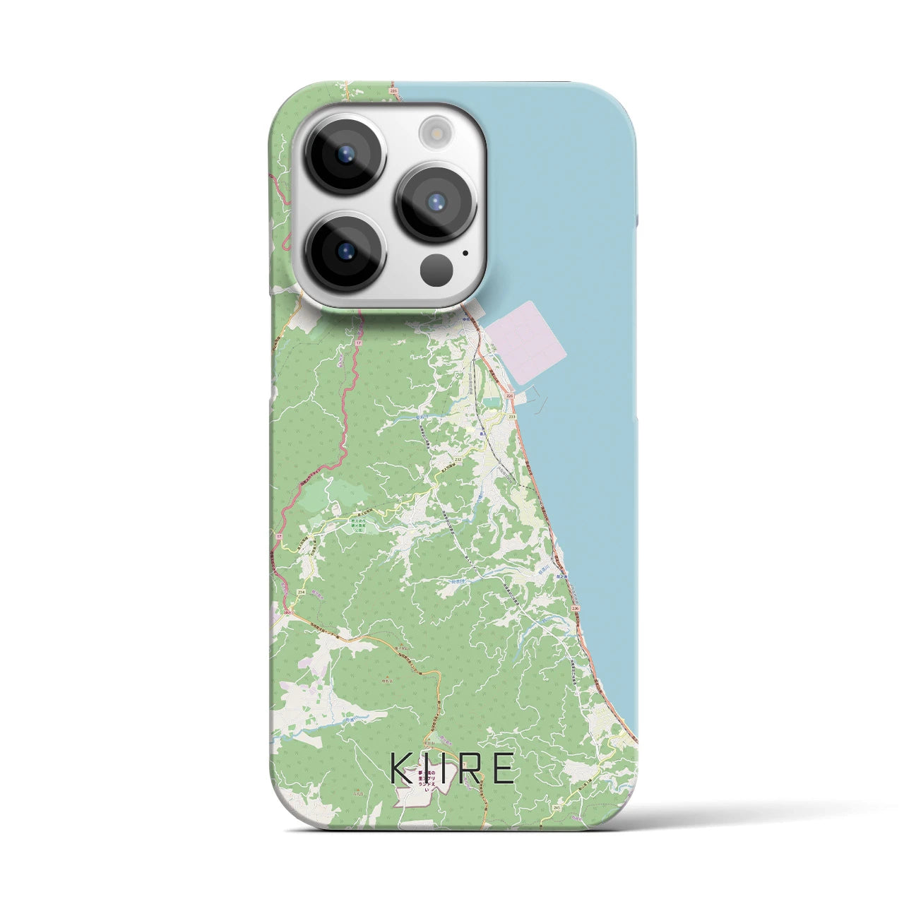 【喜入】地図柄iPhoneケース（バックカバータイプ・ナチュラル）iPhone 14 Pro 用