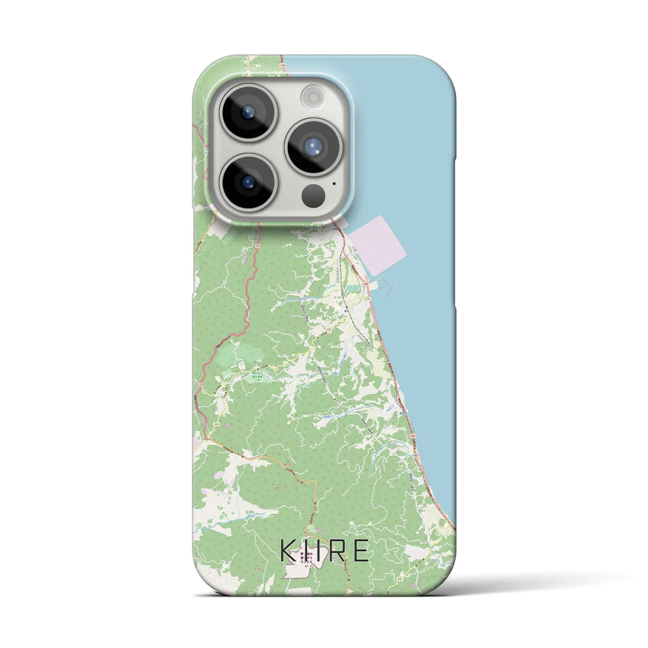 【喜入】地図柄iPhoneケース（バックカバータイプ・ナチュラル）iPhone 15 Pro 用