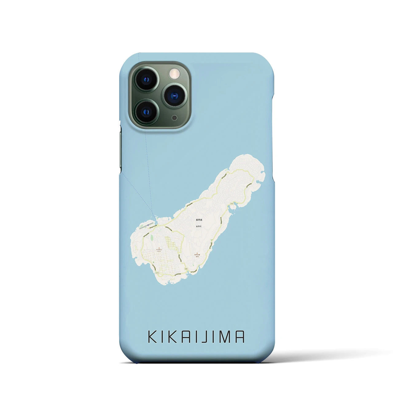 【喜界島】地図柄iPhoneケース（バックカバータイプ・ナチュラル）iPhone 11 Pro 用
