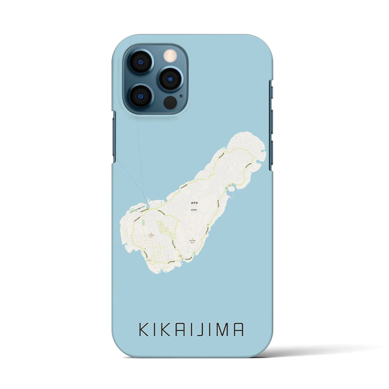 【喜界島】地図柄iPhoneケース（バックカバータイプ・ナチュラル）iPhone 12 / 12 Pro 用