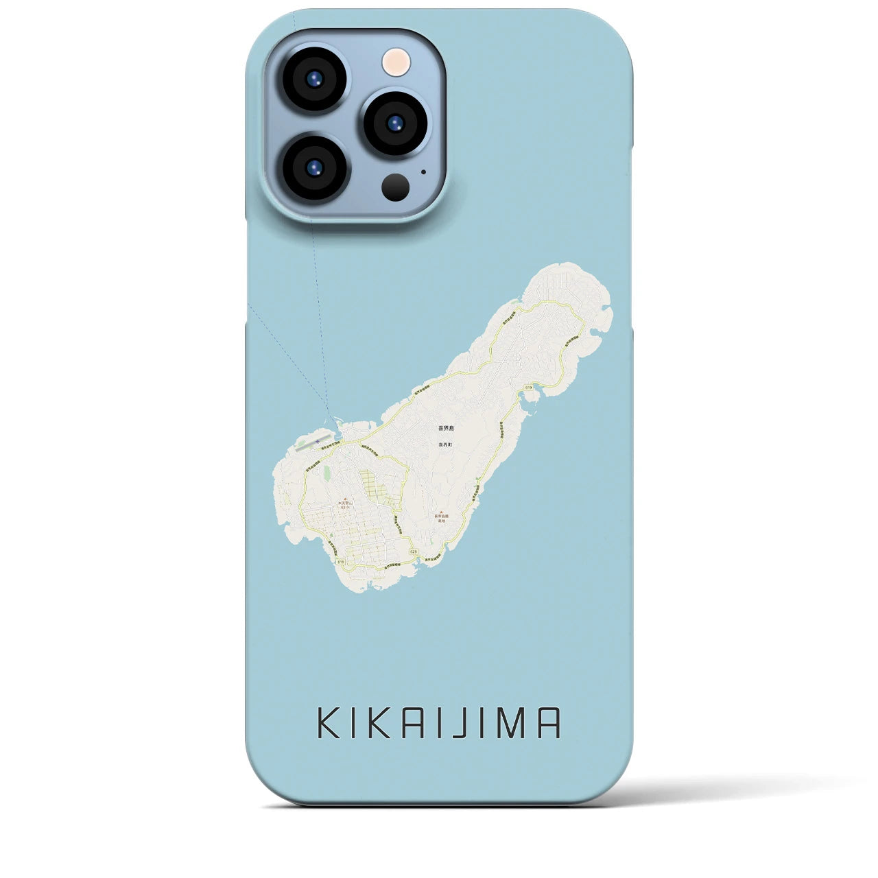 【喜界島】地図柄iPhoneケース（バックカバータイプ・ナチュラル）iPhone 13 Pro Max 用