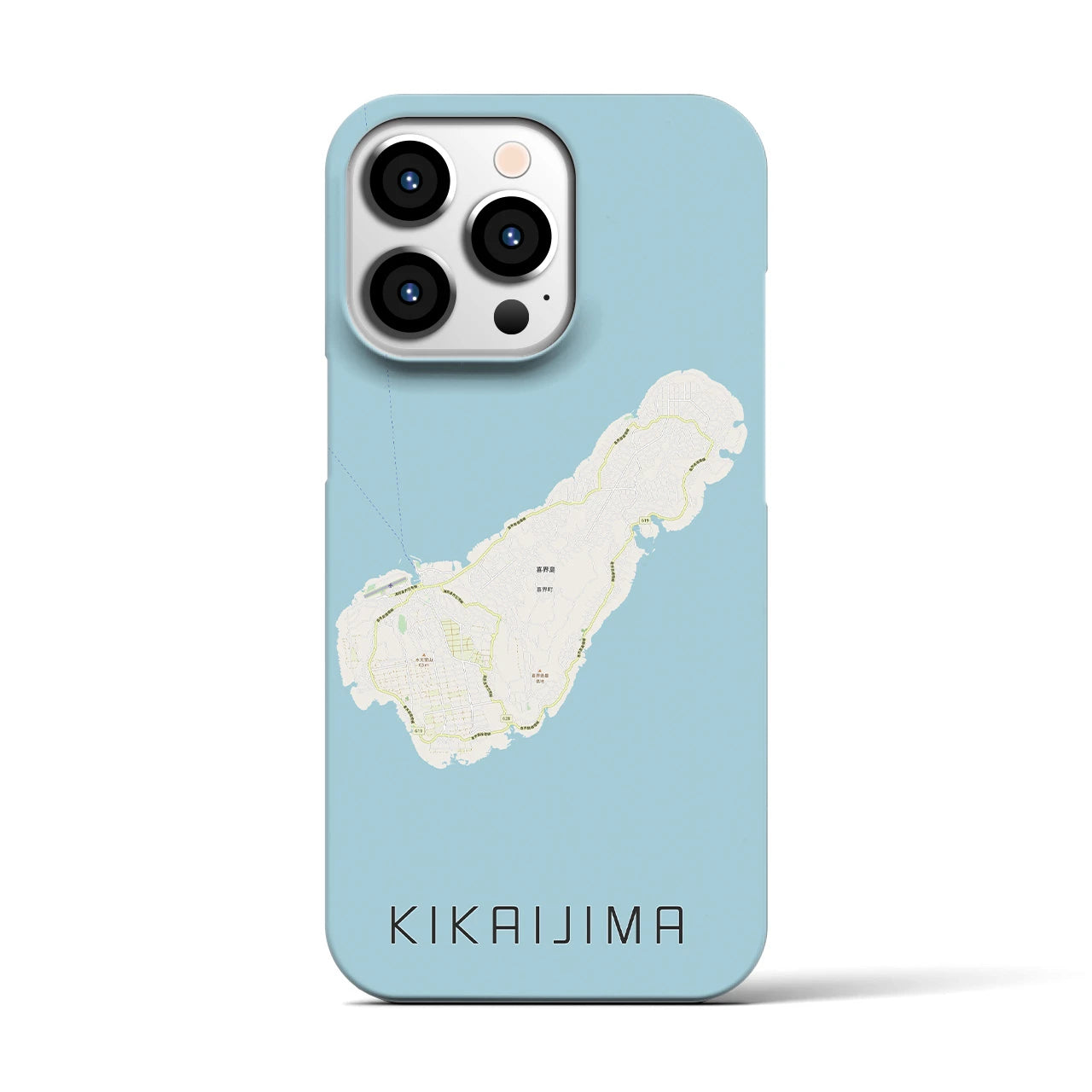 【喜界島】地図柄iPhoneケース（バックカバータイプ・ナチュラル）iPhone 13 Pro 用