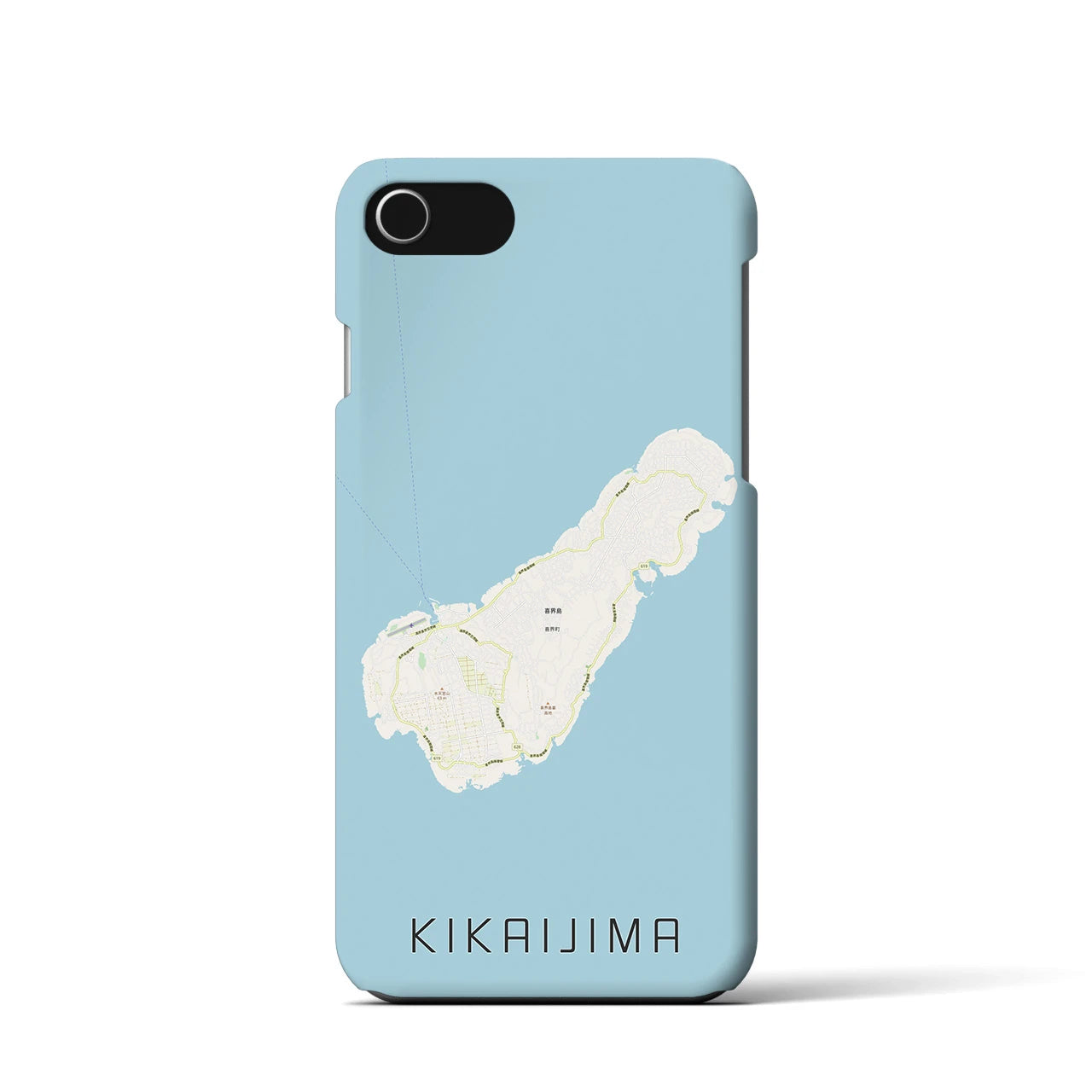 【喜界島】地図柄iPhoneケース（バックカバータイプ・ナチュラル）iPhone SE（第3 / 第2世代） / 8 / 7 / 6s / 6 用