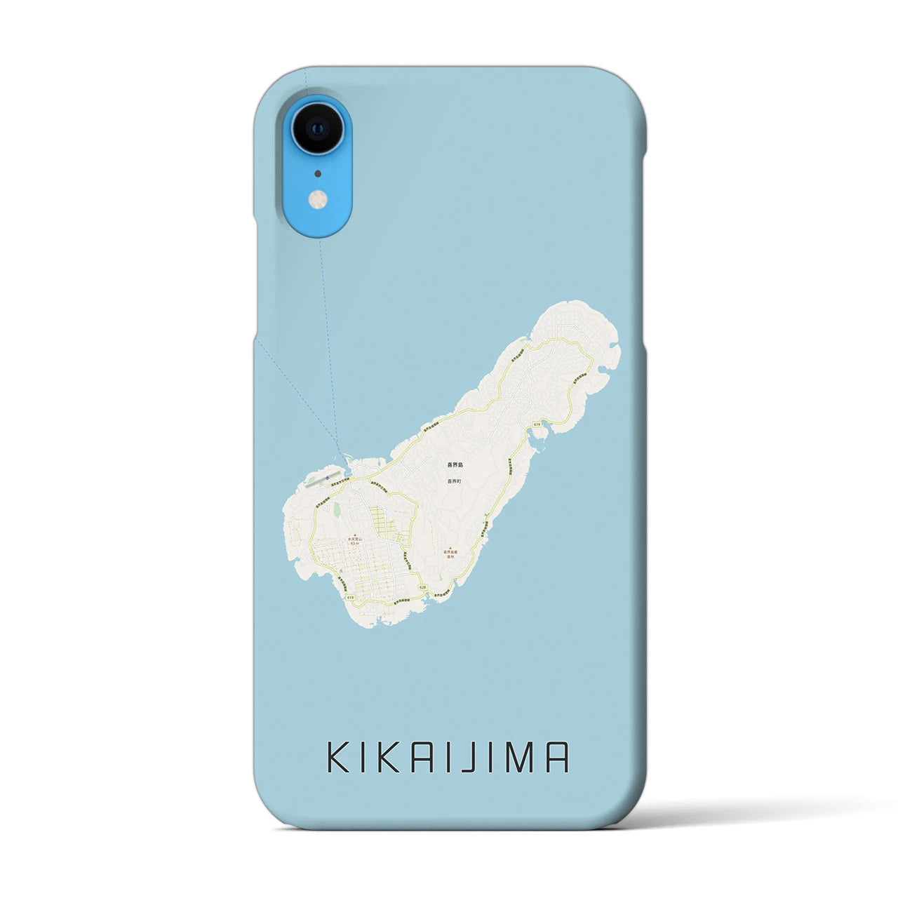 【喜界島】地図柄iPhoneケース（バックカバータイプ・ナチュラル）iPhone XR 用