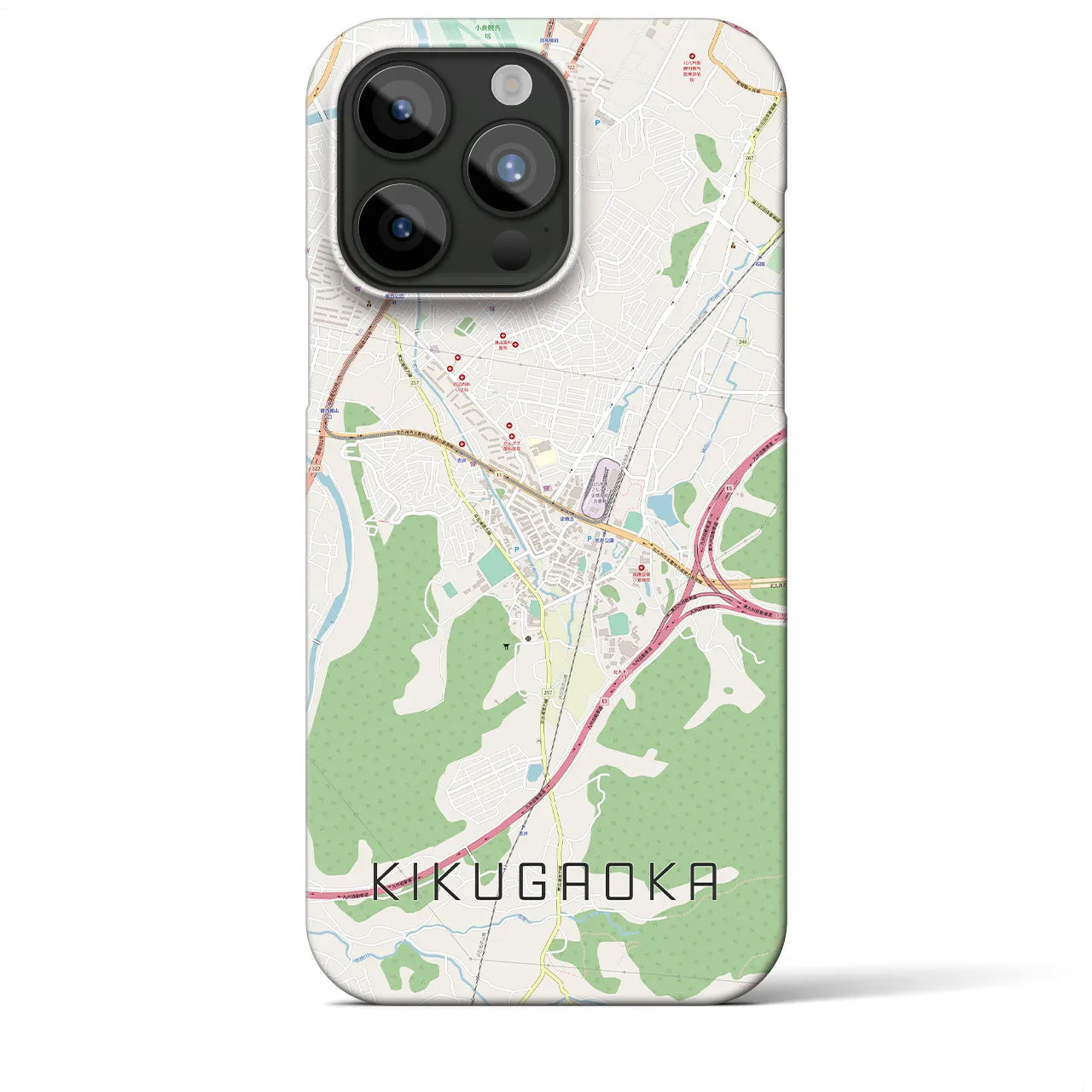 【企救丘】地図柄iPhoneケース（バックカバータイプ・ナチュラル）iPhone 15 Pro Max 用