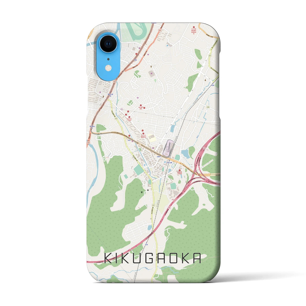 【企救丘】地図柄iPhoneケース（バックカバータイプ・ナチュラル）iPhone XR 用