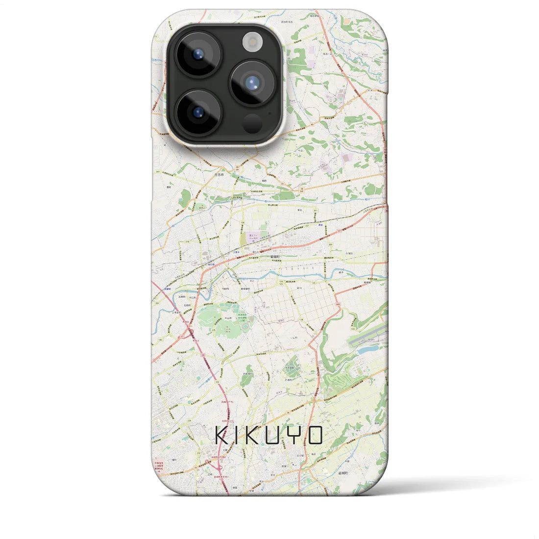 【菊陽】地図柄iPhoneケース（バックカバータイプ・ナチュラル）iPhone 15 Pro Max 用