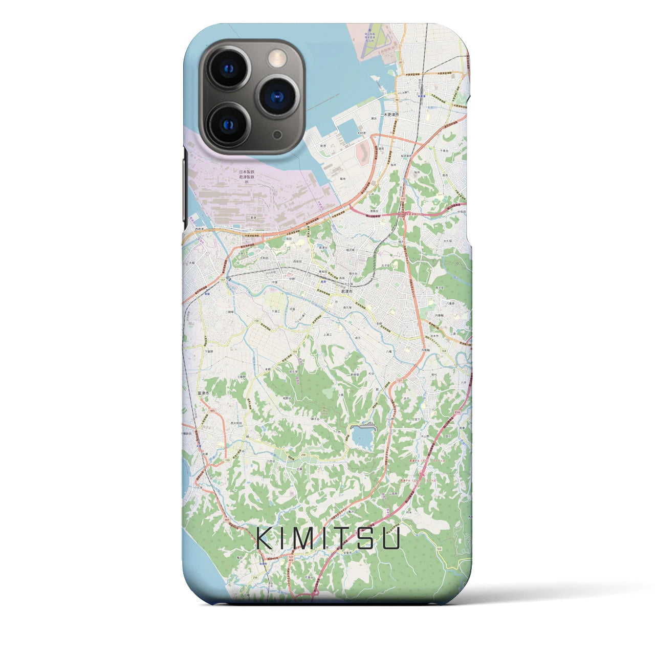 【君津】地図柄iPhoneケース（バックカバータイプ・ナチュラル）iPhone 11 Pro Max 用