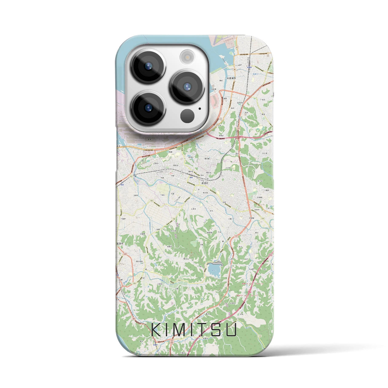 【君津】地図柄iPhoneケース（バックカバータイプ・ナチュラル）iPhone 14 Pro 用