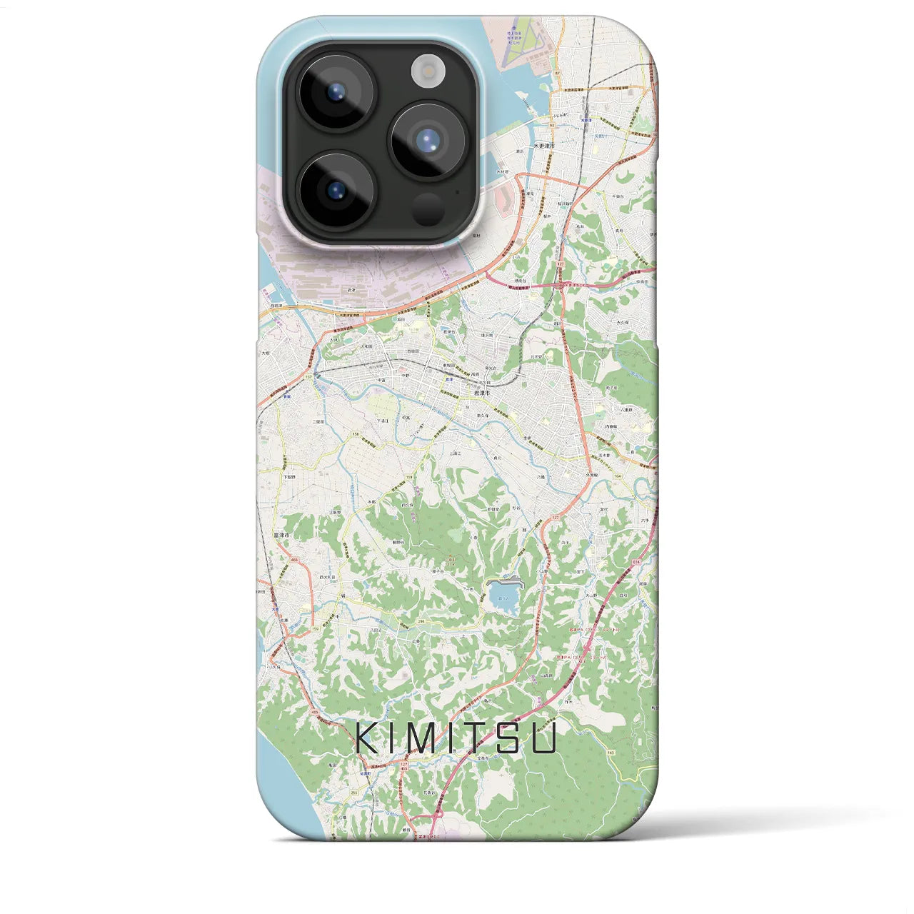 【君津】地図柄iPhoneケース（バックカバータイプ・ナチュラル）iPhone 15 Pro Max 用