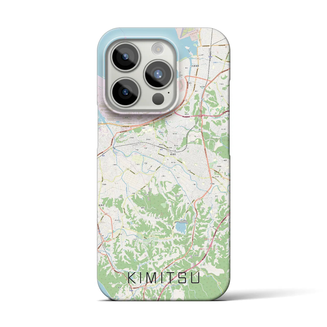 【君津】地図柄iPhoneケース（バックカバータイプ・ナチュラル）iPhone 15 Pro 用