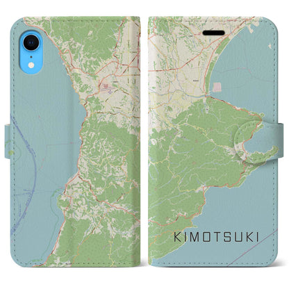【肝付（鹿児島県）】地図柄iPhoneケース（手帳タイプ）ナチュラル・iPhone XR 用