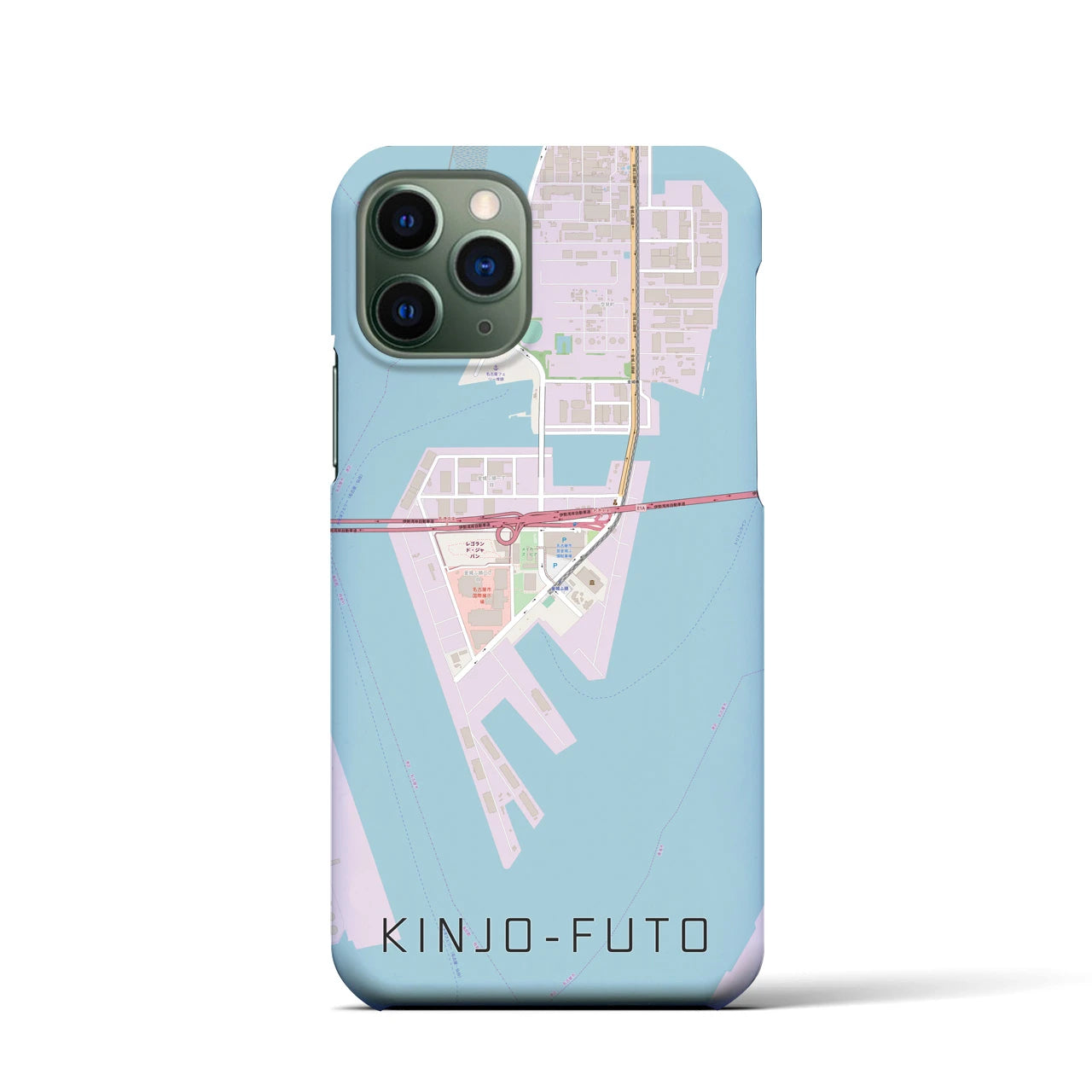 【金城ふ頭】地図柄iPhoneケース（バックカバータイプ・ナチュラル）iPhone 11 Pro 用