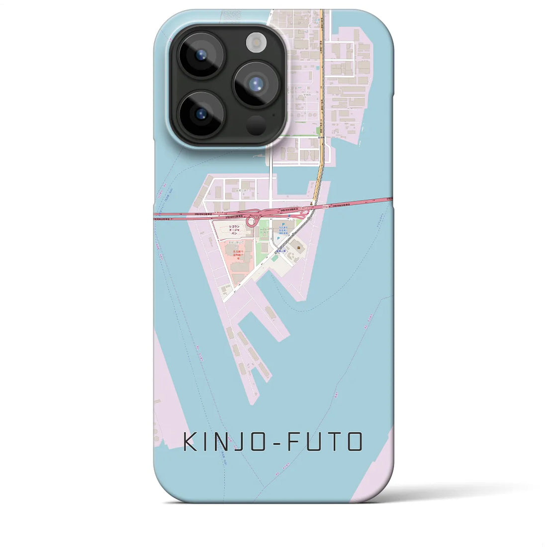 【金城ふ頭】地図柄iPhoneケース（バックカバータイプ・ナチュラル）iPhone 15 Pro Max 用