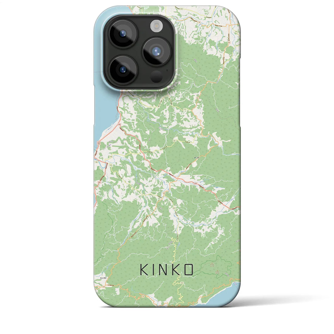 【錦江】地図柄iPhoneケース（バックカバータイプ・ナチュラル）iPhone 15 Pro Max 用