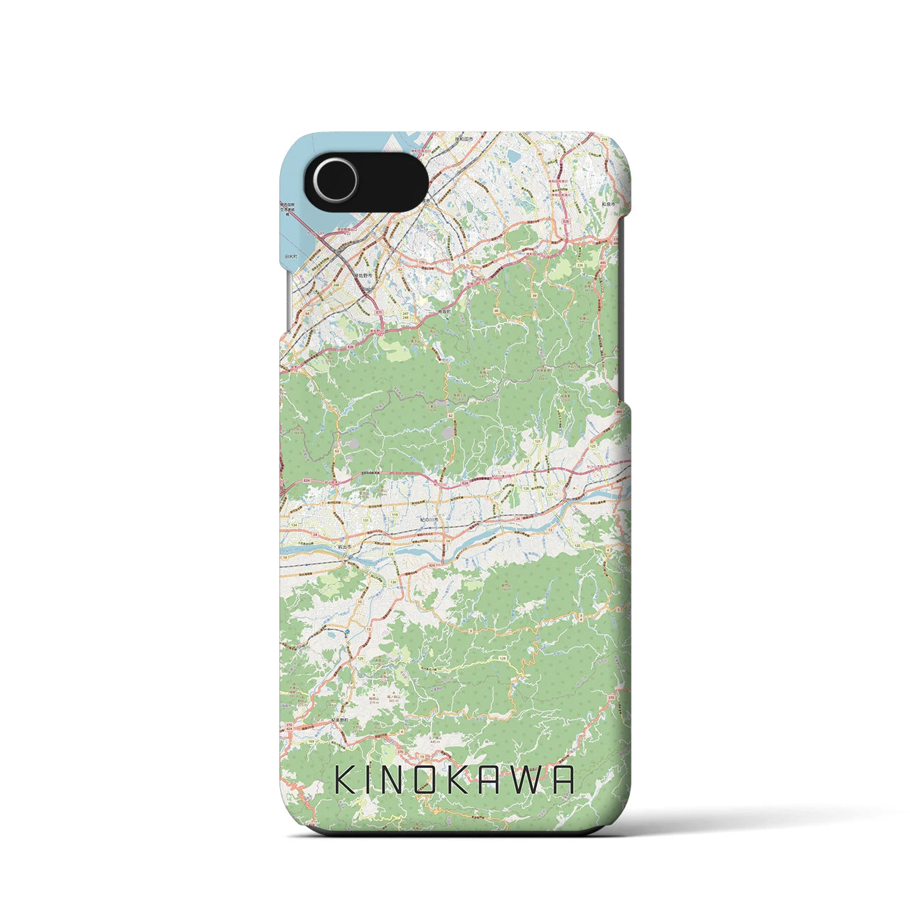 【紀の川】地図柄iPhoneケース（バックカバータイプ・ナチュラル）iPhone SE（第3 / 第2世代） / 8 / 7 / 6s / 6 用