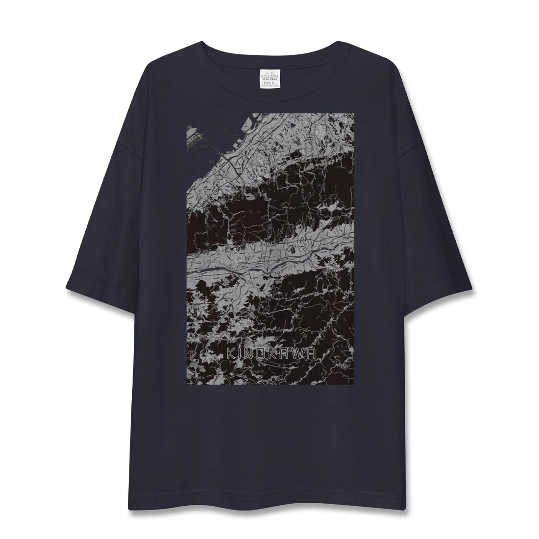 【紀の川（和歌山県）】地図柄ビッグシルエットTシャツ