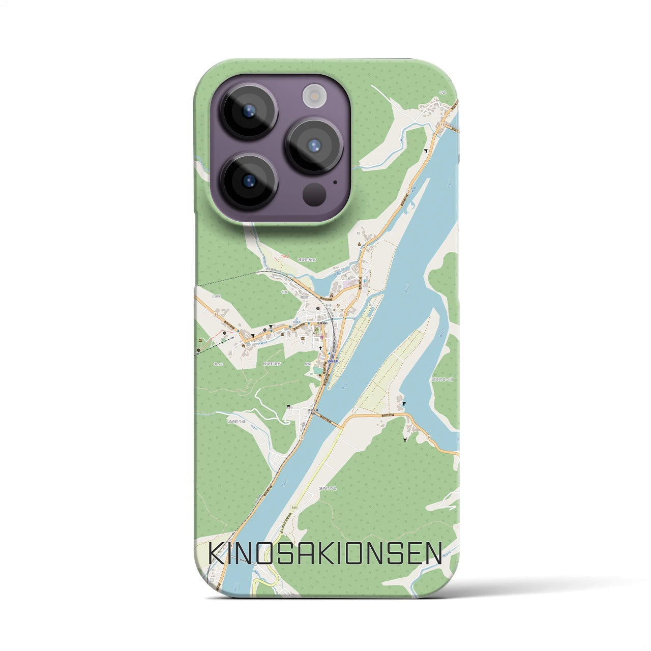 【城崎温泉】地図柄iPhoneケース（バックカバータイプ・ナチュラル）iPhone 14 Pro 用