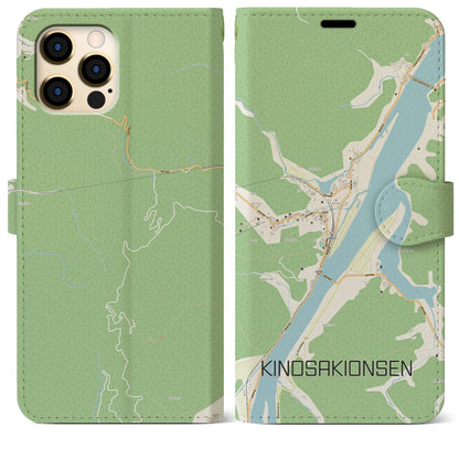 【城崎温泉（兵庫県）】地図柄iPhoneケース（手帳タイプ）ナチュラル・iPhone 12 Pro Max 用