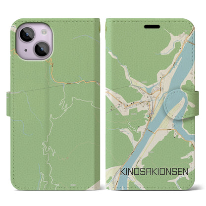 【城崎温泉（兵庫県）】地図柄iPhoneケース（手帳タイプ）ナチュラル・iPhone 14 用