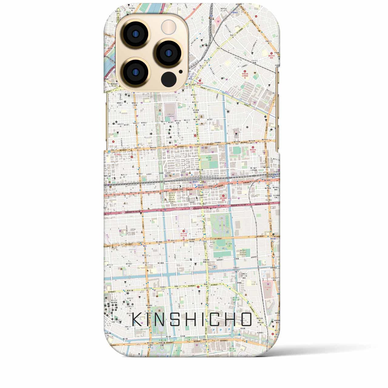 【錦糸町】地図柄iPhoneケース（バックカバータイプ・ナチュラル）iPhone 12 Pro Max 用