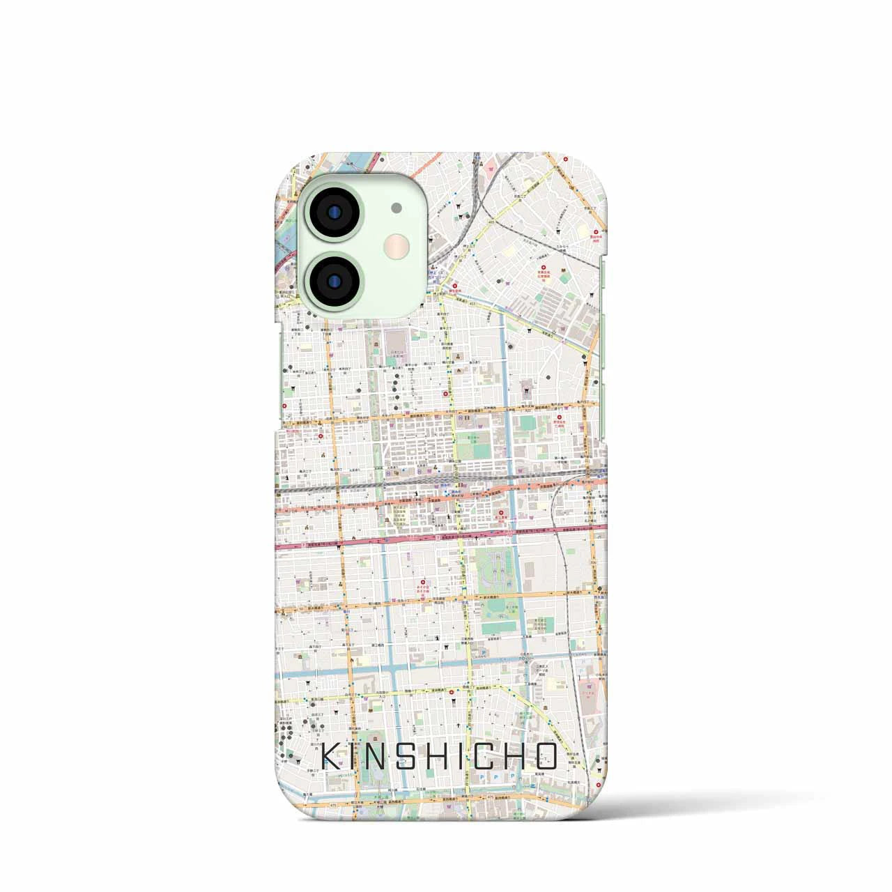 【錦糸町】地図柄iPhoneケース（バックカバータイプ・ナチュラル）iPhone 12 mini 用