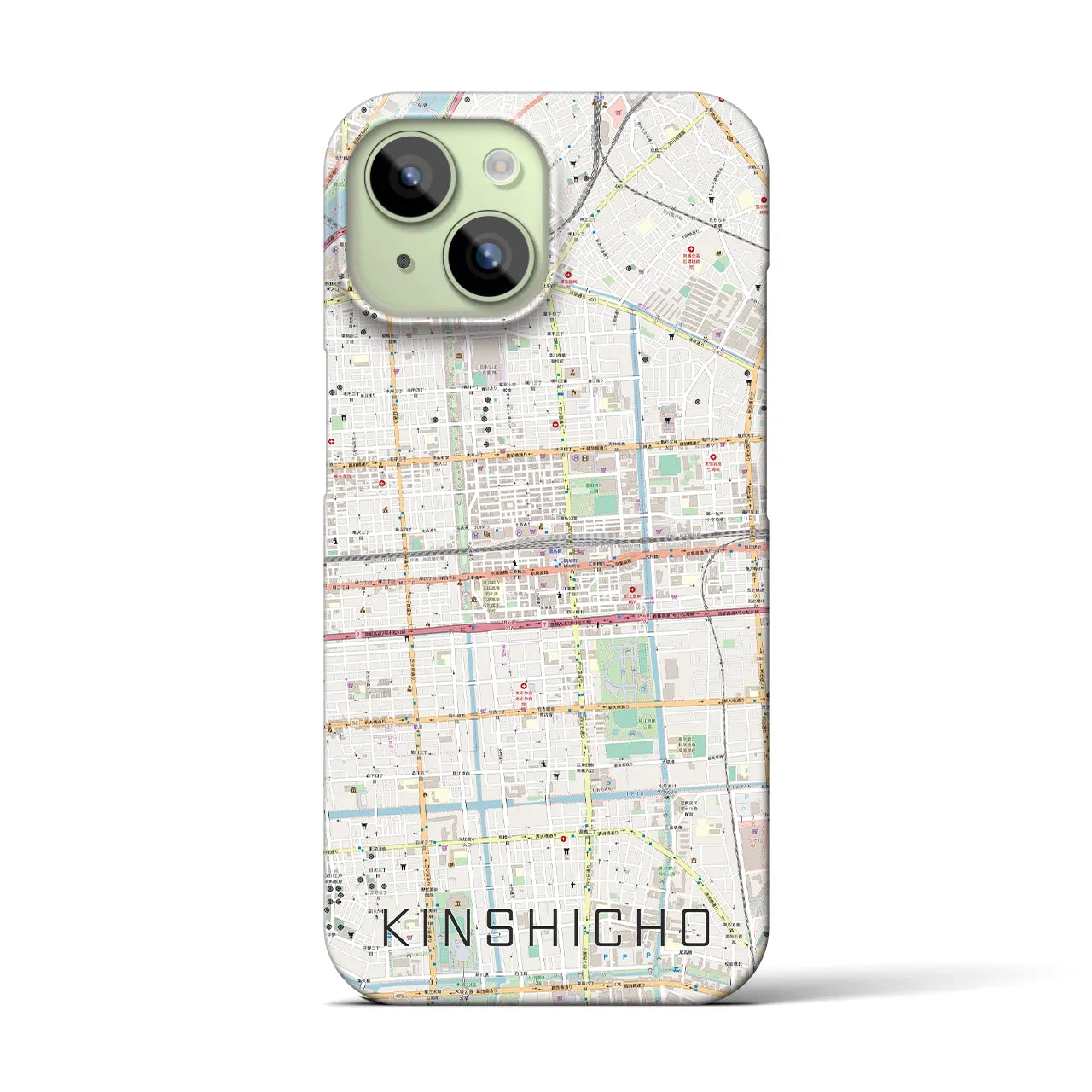 【錦糸町】地図柄iPhoneケース（バックカバータイプ・ナチュラル）iPhone 15 用